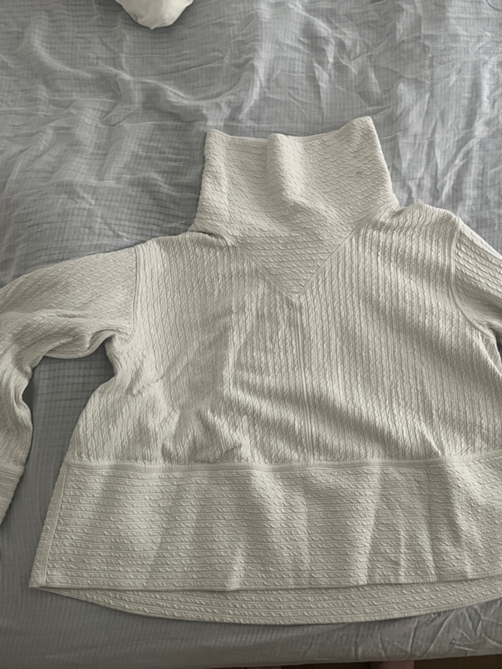 lululemon athletica Cream Textured Funnel Neck Sweatshirt